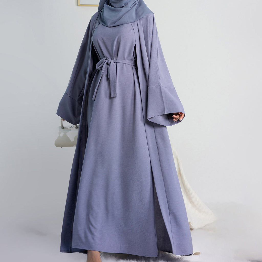 Crepe Pocket Open Abaya 3-Piece Set (MA002)