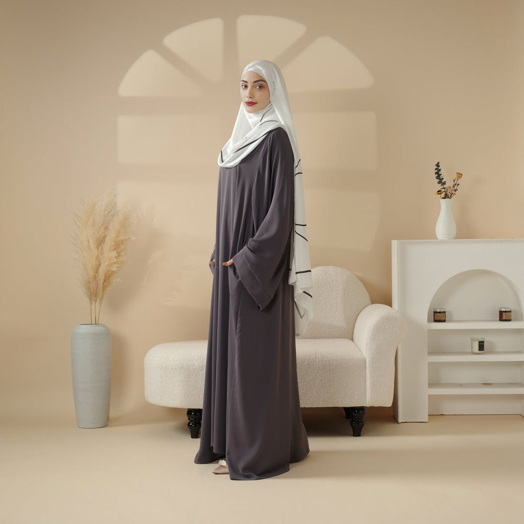 Essential Premium Loose Fit Abaya 2-Piece Set with Versatile Pockets (MA120)