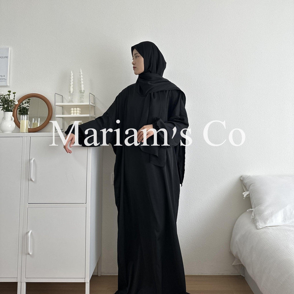 Hijab Attached Hooded Abaya With Pockets (MA0011)