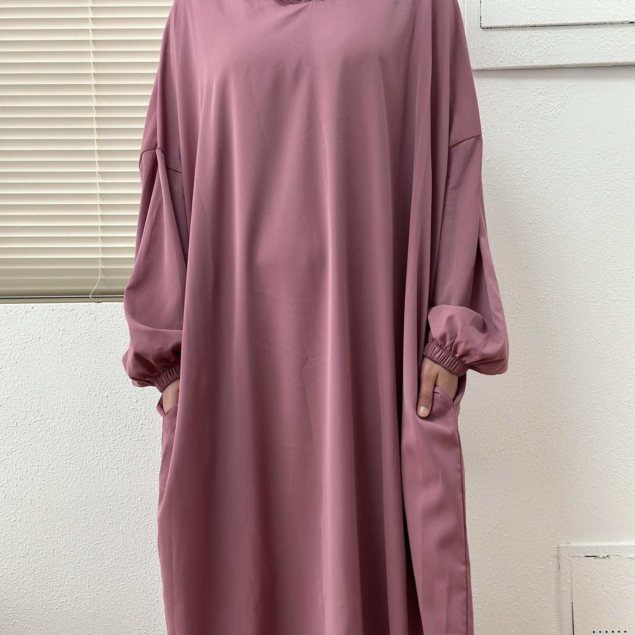 Hijab Attached Hooded Abaya With Pockets (MA0011)