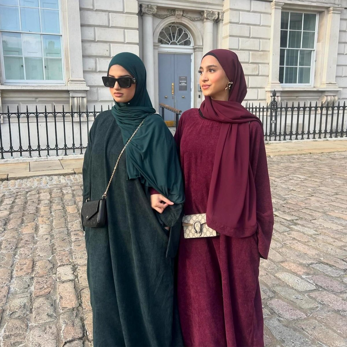 Solid Color Simple Corduroy Abaya | Warm Modest Corduroy Abaya for Autumn or Winter (MA129)